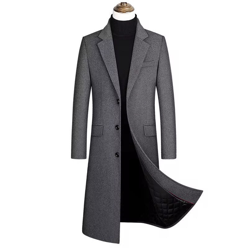Elegant Men's Winter Wool Trench